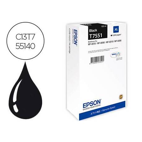 CARTUCHO INK-JET EPSON T551 COLOR NEGRO C13T755140