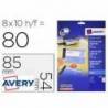 Tarjeta de visita Avery Blanca mate 85x54 mm Imprimible doble cara 260 gr Pack de 80