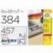 Etiqueta Adhesiva Avery 45,7x21,2 mm Poliester Color Plata Caja de 8 hojas