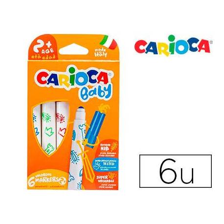 Rotulador Carioca Baby Punta Gruesa Lavables de Colores Surtidos Caja de 6 unidades