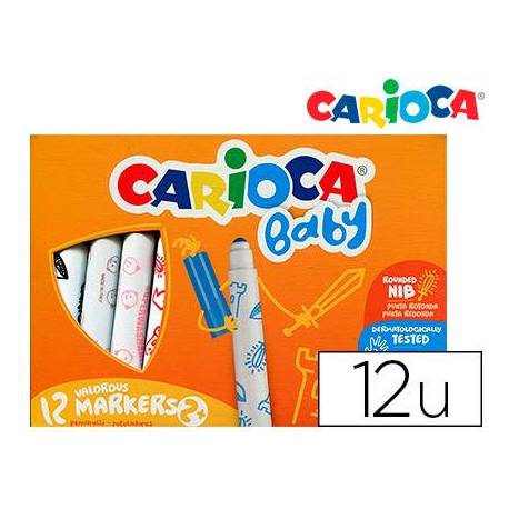 Rotulador Carioca Baby Punta Gruesa Lavables de Colores Surtidos Caja de 12 unidades