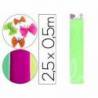 Papel crespon Liderpapel color verde fluorescente rollo 50x25cm 34g/m2