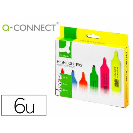 Rotulador Fluorescente Q-Connect Estuche 6