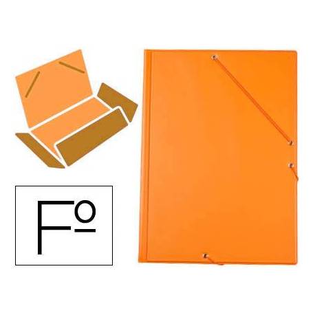 Carpeta Liderpapel gomas Folio carton forrado Pvc color naranja