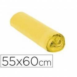 Bolsa basura amarilla aporx 55x60cm galga 120 rollo 15 unidades con cierre cierre facil