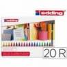 Rotulador Edding 1200 caja de 20 colores surtidos