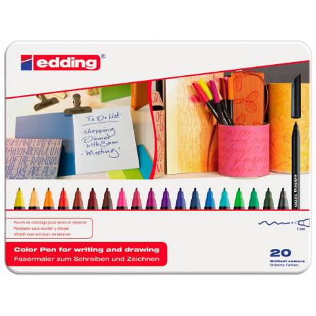 edding 1200 rotulador de color de trazo fino - juego de 6 colores pastel -  punta redonda 1