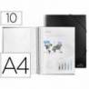 Carpeta escaparate Liderpapel negra Din A4 con 10 fundas