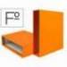 CAJA ARCHIVADOR LIDERPAPEL DE PALANCA CARTON FOLIO DOCUMENTA LOMO 75MM COLOR NARANJA