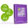 Papel color Q-connect tamaño A4 80g/m2 pack 500 hojas Lila intenso