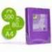 Papel color Q-connect tamaño A4 80g/m2 pack 500 hojas Lila intenso