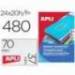 Etiqueta adhesiva marca Apli 1224 transparentes 70x37 mm caja 20 hojas con 480