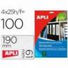 Etiqueta adhesiva marca Apli 1233 190x61 mm caja 25 hojas con 100