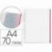 Funda Multitaladro Q-Connect Din A4 70 MC Cristal con Borde Rojo Bolsa 10 unidades