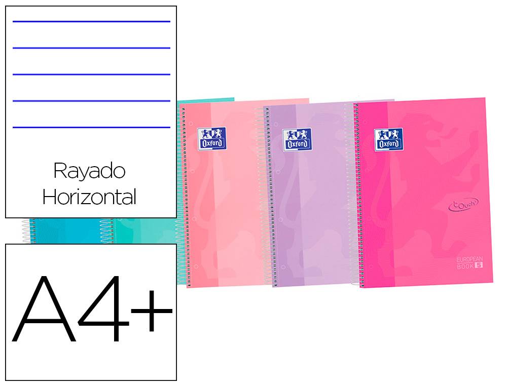 Júnior recinto Ondas Cuaderno Oxford Ebook 5 DIN A4+ Colores Surtidos 120 hojas Tapa (64891)