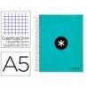 Bloc Antartik A5 Cuadricula 5mm tapa dura 120 hojas 100g/m2 color menta 5 bandas color