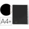 Carpeta Clasificadora Pardo DIN A4+ Carton Compacto con Fuelle 12 departamentos Negro