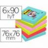 Bloc Quita y Pon Post-It ® Super Sticky 76X76 mm Colores Miami