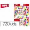 Gomets APLI autoadhesivo triangulo multicolor