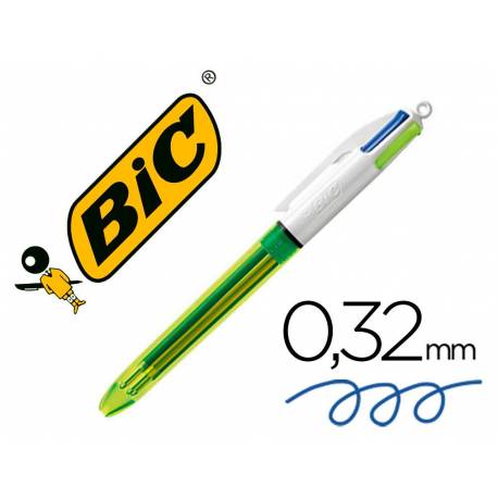 Boligrafo Bic 3 colores más amarillo fluor (62790)