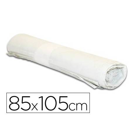 Bolsa basura blanca 85x105cm uso industrial galga 110 rollo 10 unidades