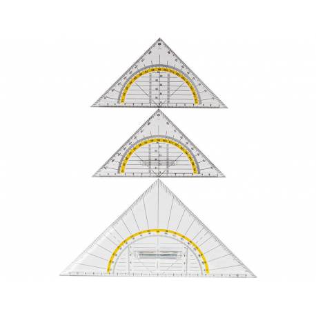 liderpapel Conjunto de geometría de 4 piezas con escuadra de 25 cm