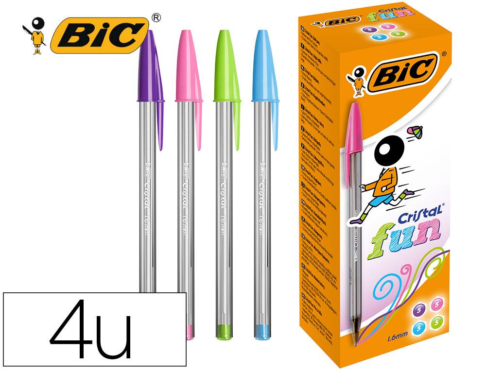 Bolsa 15 bolígrafos de colores BIC cristal