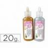 Pegamento purpurina Liderpapel fantasia colores metalicos oro y plata envase de 20gr