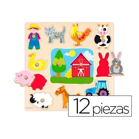 Puzzle granja 4 puzzles para niños en 1