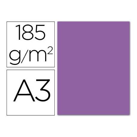 Cartulina Guarro din a3 violeta 185 gr paquete 50 hojas