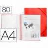 Carpeta Liderpapel con 80 fundas espiral escaparate roja