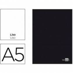 Libreta escolar Liderpapel tapa negra A5 con 80 hojas de 60g/m2 liso sin margen.