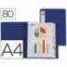 Carpeta Beautone escaparate con 80 fundas fijas Din A4 azul oscuro