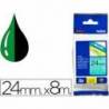 Cintas Brother TZE-751 24mm (ancho) x 8m (largo) laminada verde/Negro