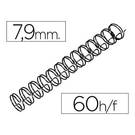 Espiral GBC wire 3:1 7,9 mm n.5 negro. Capacidad 60 hojas. Caja de 100 unidades.