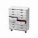 Mueble auxiliar fast-paperflow para oficina negro 16 cajones en 2 columnas gris5x382 71,5x58x34,3 cm