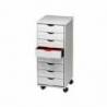 Mueble auxiliar fast-paperflow para oficina 8 cajones en color gris 5x825x382 71,5x31,6x34,3 cm