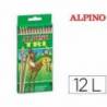 Lapices de colores Alpino triangulares caja 12 unidades