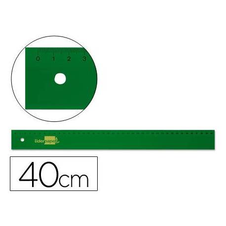 Regla liderpapel 40 cm acrilico color verde.