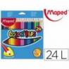 Lapices de colores triangulares Maped caja 24 unidades mina 5 mm