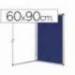 Vitrina de anuncios q-connect mural pequeña fieltro azul con puerta y marco con cerradura medidas 72x98 cm.