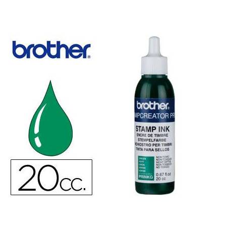 Tinta Brother Verde para sellos automaticos de 20 cc