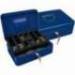 Caja caudales Q-Connect 10" 250x180x90 mm color azul con bandeja portamonedas