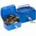 Caja caudales Q-Connect 6" 152x115x80 mm azul con bandeja portamonedas