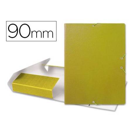 Carpeta de proyectos Liderpapel de carton con gomas amarillo 9 cm