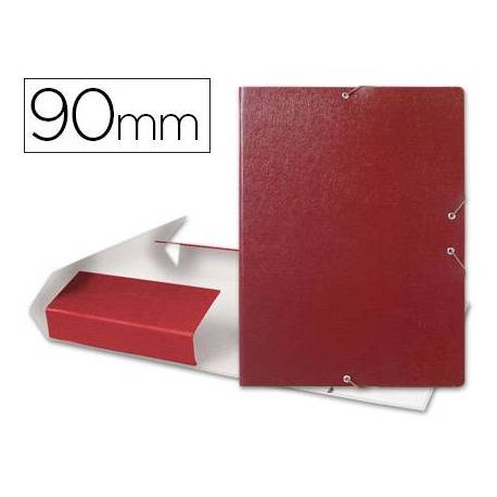 Carpeta de proyectos Liderpapel de carton con gomas rojo 9 cm