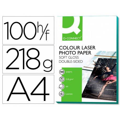 Papel foto laser Q-Connect Glossy Din A4
