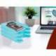 Bandeja sobremesa plastico q-connect color turquesa transparente 240x70x340 mm