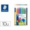 Rotulador Staedtler Slim Noris Club punta fina caja 10 rotuladores lavables