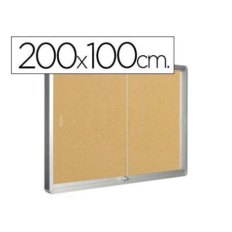 Vitrina de anuncios q-connect marco de aluminio medidas 1000 x 2000 mm.